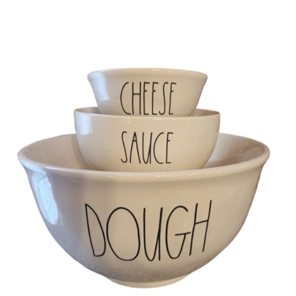 NEW Rae Dunn Pizza Making Kit Dough Cheese Sauce Bowl Set - Picture 4 of 4